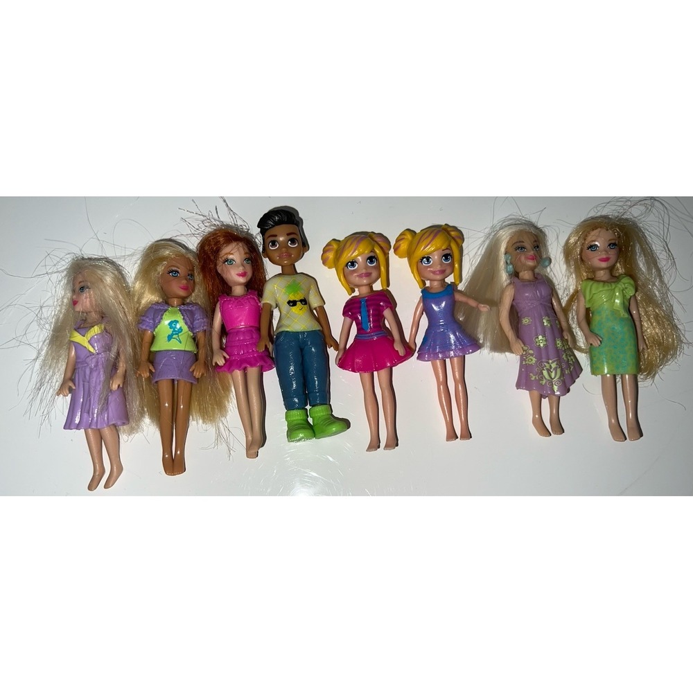 Polly Pocket Dolls Vintage 8 Dolls Lot(1/b53)